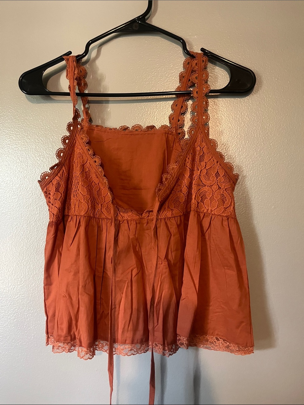 Women's Lace-Trim Tank Top in Rust